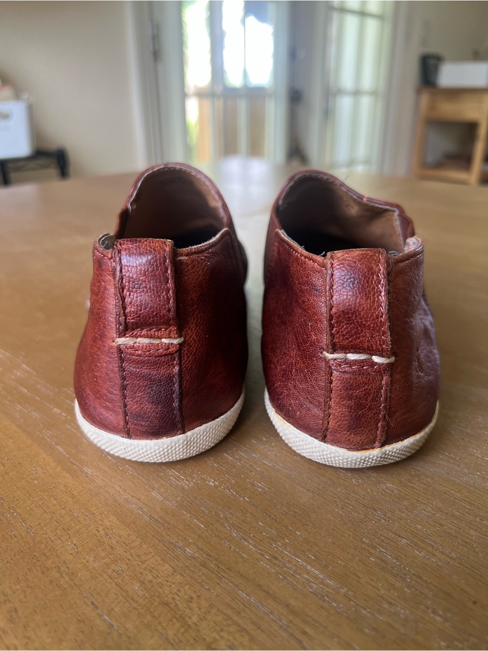 FRYE Melanie Chelsea Leather Slip On Sneaker Bootie Cognac Brown (7) - Picture 5 of 14